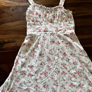 Floral Pink and White juniors mini sun Dress